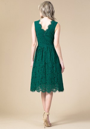 Eliza Lace Dress in Green