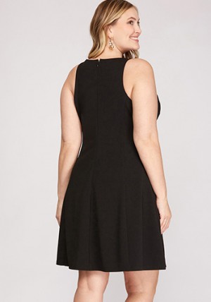 Simple Plan Dress in Black - PLUS