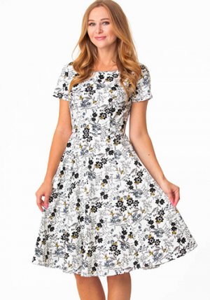 Happy Go Lucky Dress in White Bees