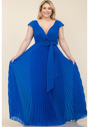 Alicia Maxi Dress in Blue - PLUS