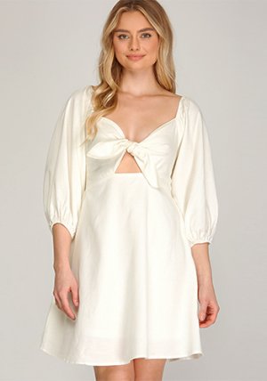 Double Whipped Dress in Off-White