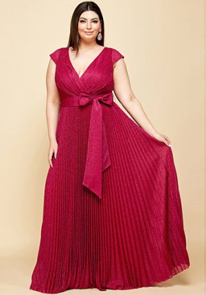Alicia Maxi Dress in Berry- PLUS