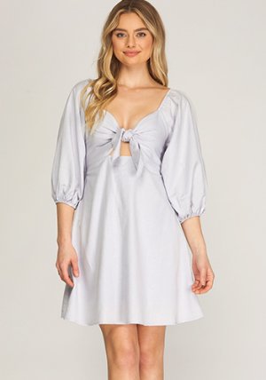 Double Whipped Dress in Light Gray