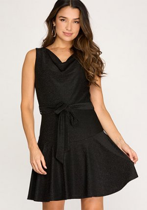 Deck The Hall Dress in Shimmer Black
