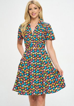 Icing On The Cake Dress in Multi Black - PLUS