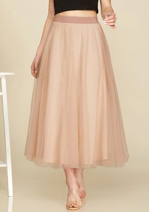 What A Tease Tulle Skirt in Tan