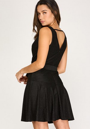 Deck The Hall Dress in Shimmer Black