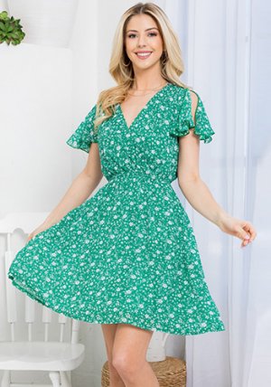 Wildflower At Heart Dress in Green