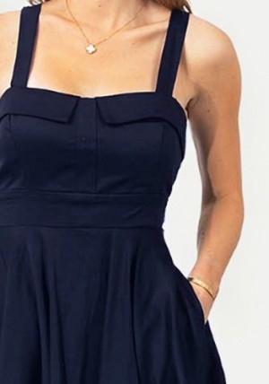 Summer Sweetheart Dress in Solid Navy