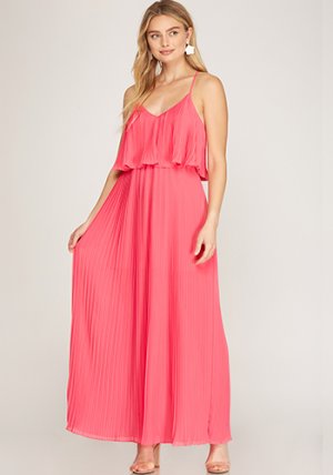 Beach Please Maxi Dress in Solid Coral