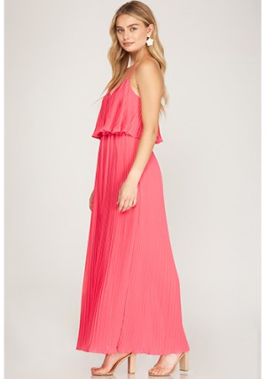 Beach Please Maxi Dress in Solid Coral