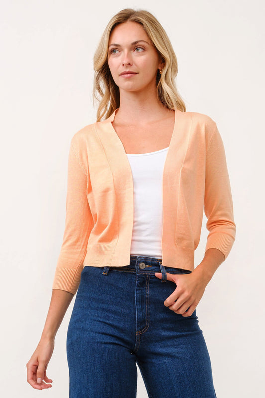 Open Short Cardi in Melon