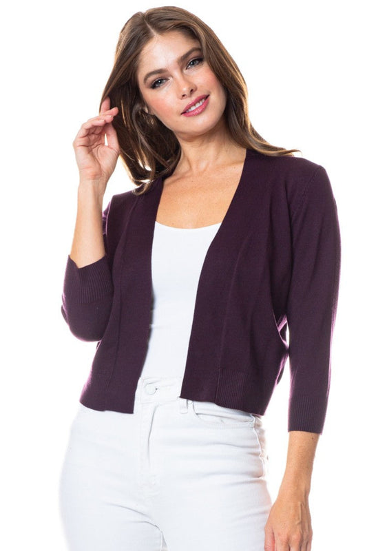 Open Short Cardi in Purple