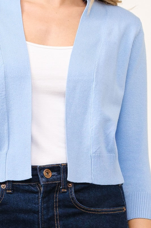 Open Short Cardi in Blue