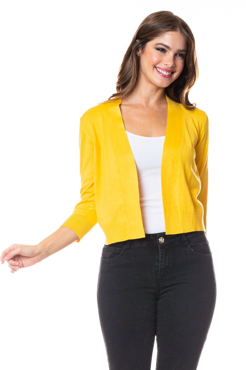 Open Short Cardi in Sun Flower