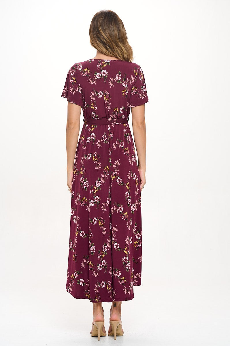 Summer in Spain Hi Lo Dress in Wine