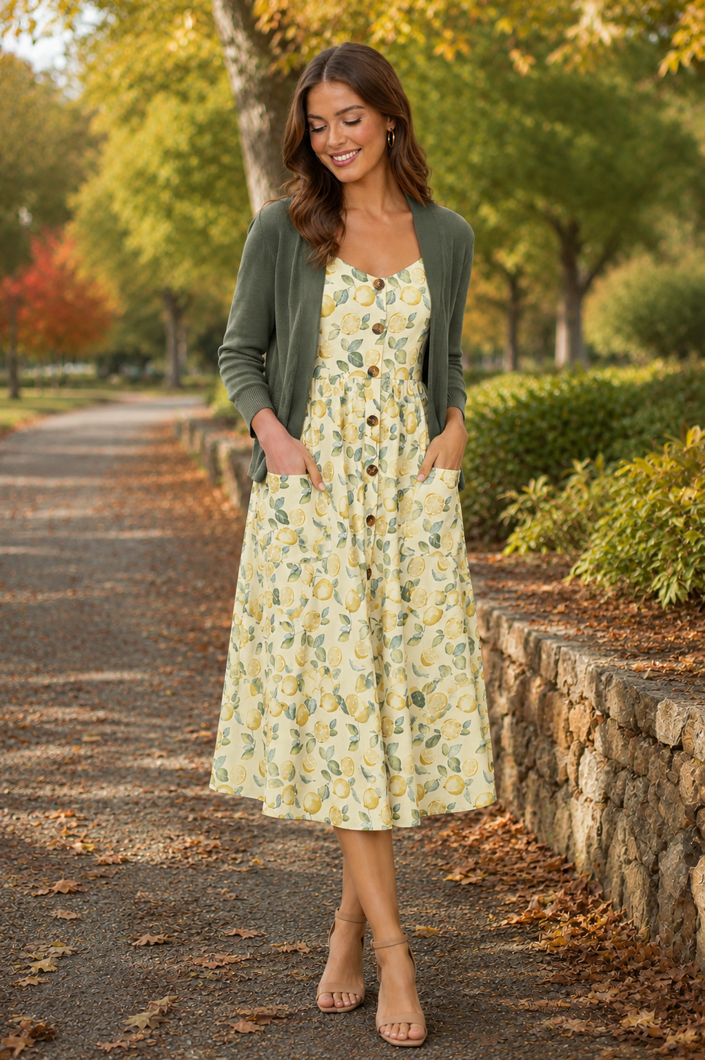 Short Cardigan in Sage