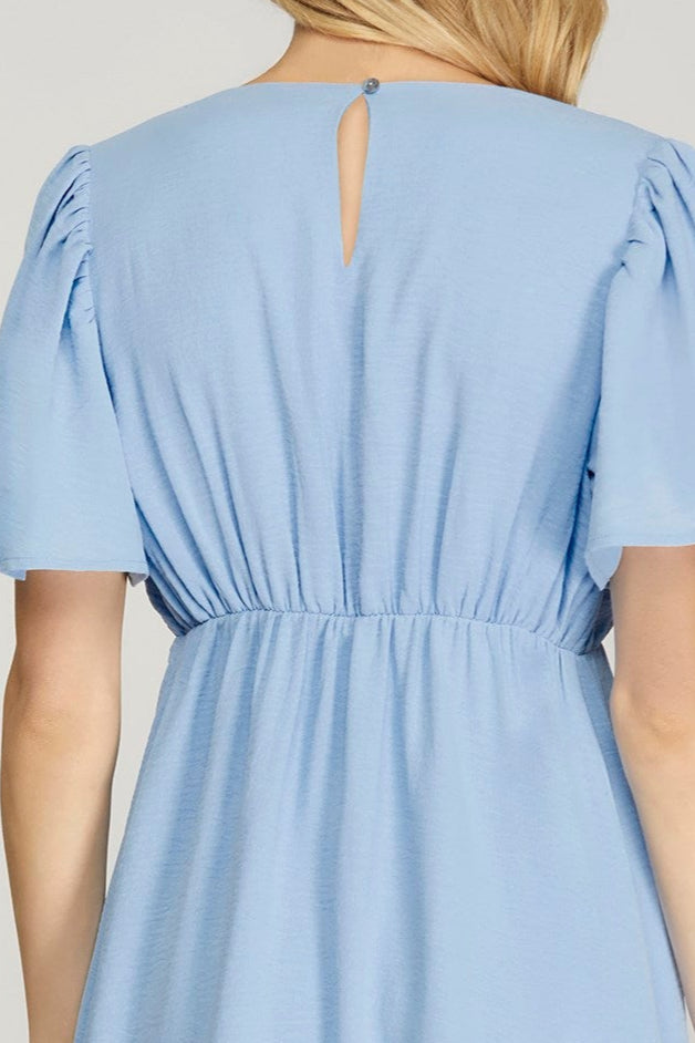 PRE-ORDER: Blue Dress with Embroidery