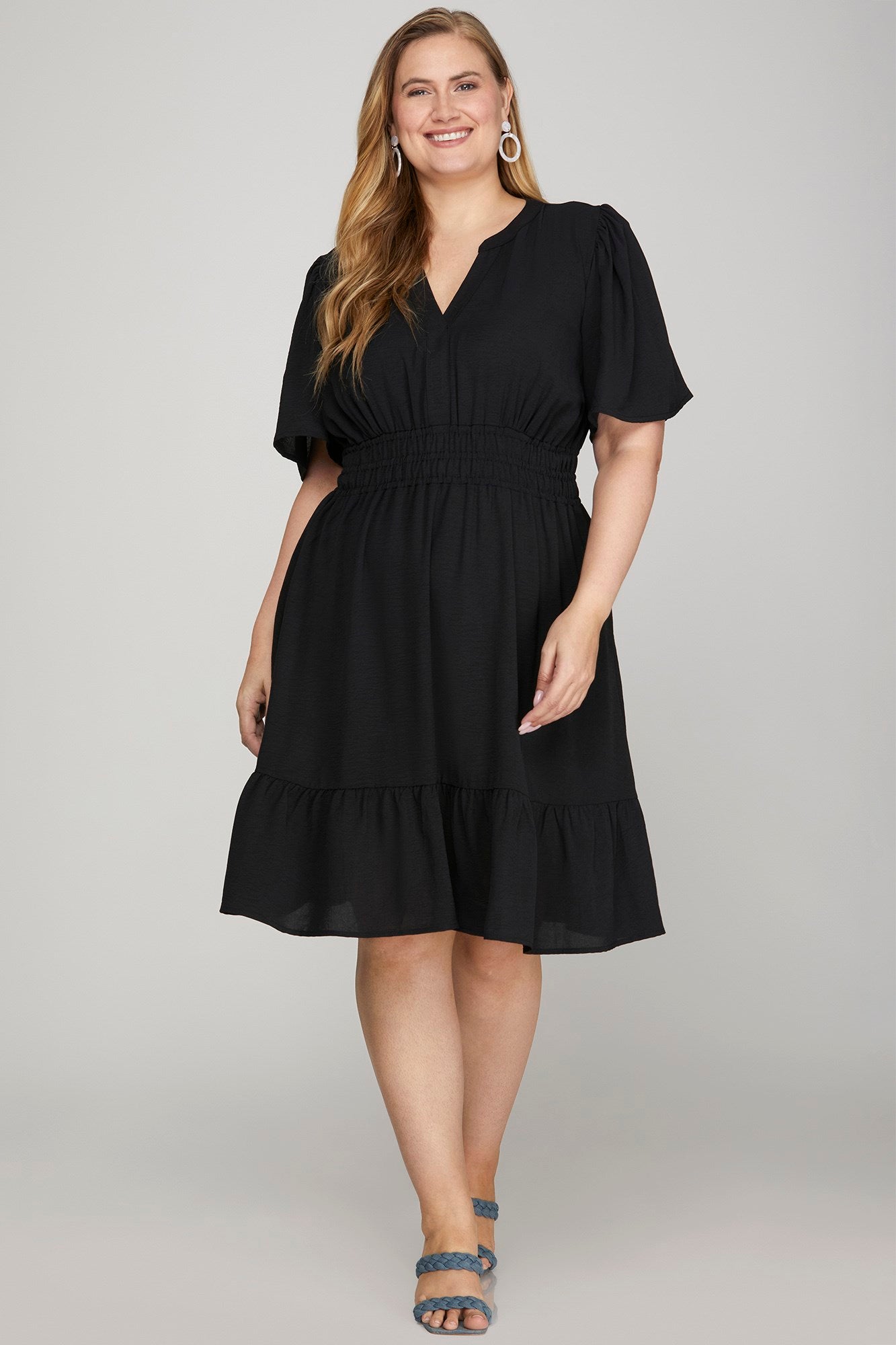 Pre-Order: Cruise Line Dress in Black - Plus