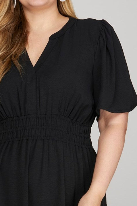Pre-Order: Cruise Line Dress in Black - Plus