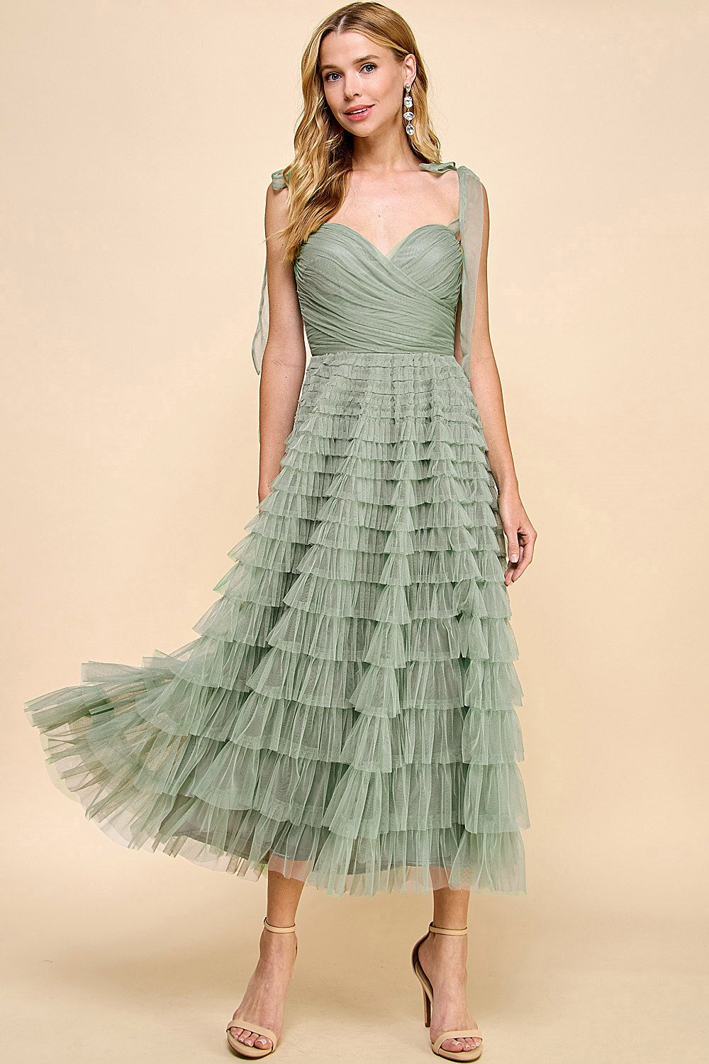 Grace Tulle Dress in Sage