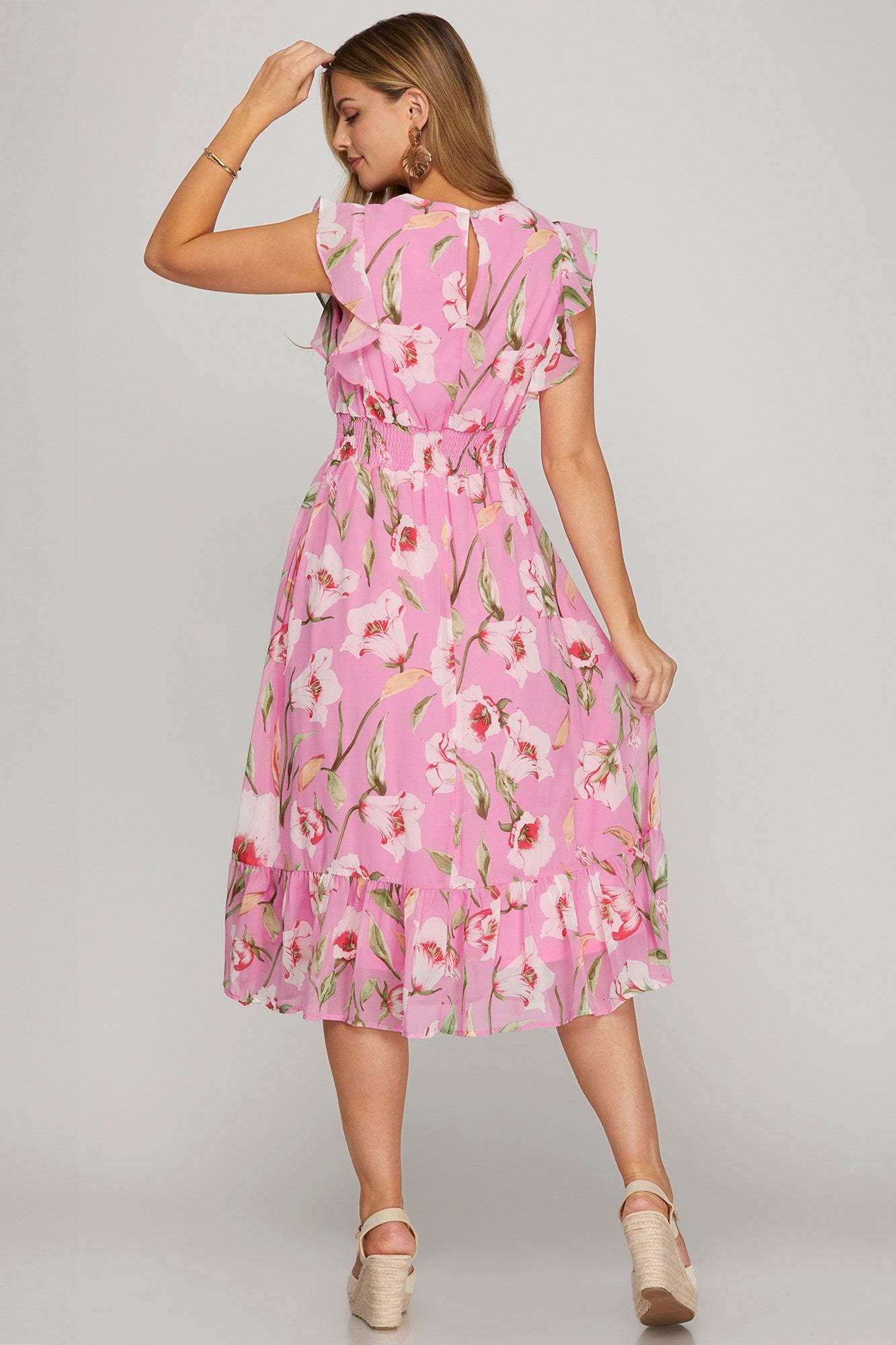 English Courtyard Dress in Pink