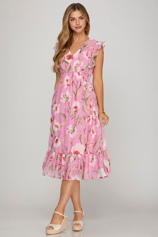 English Courtyard Dress in Pink