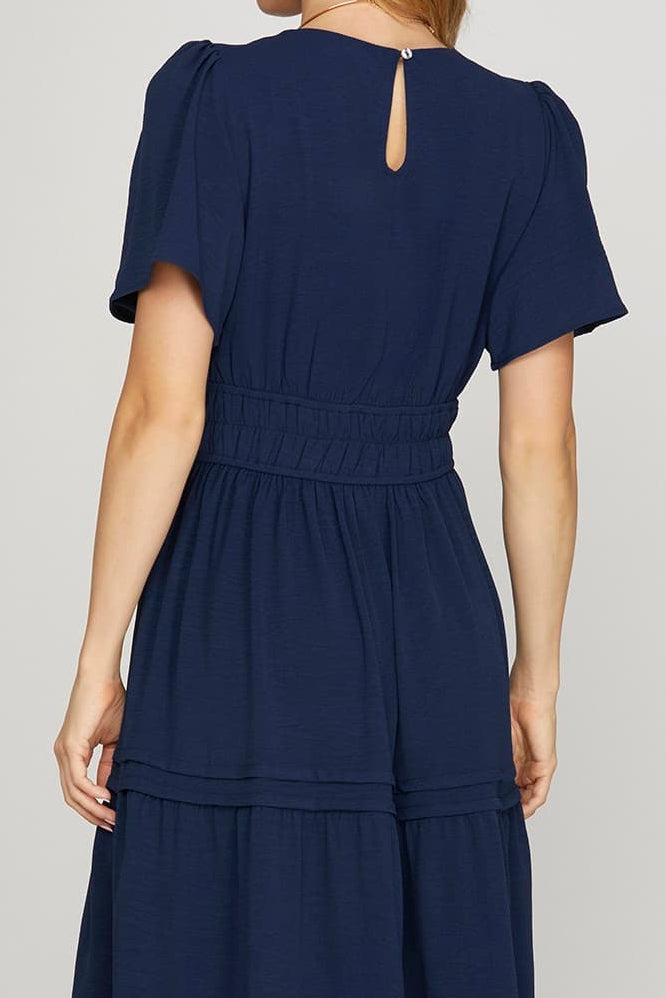 PRE-ORDER: Navy Tiered Dress