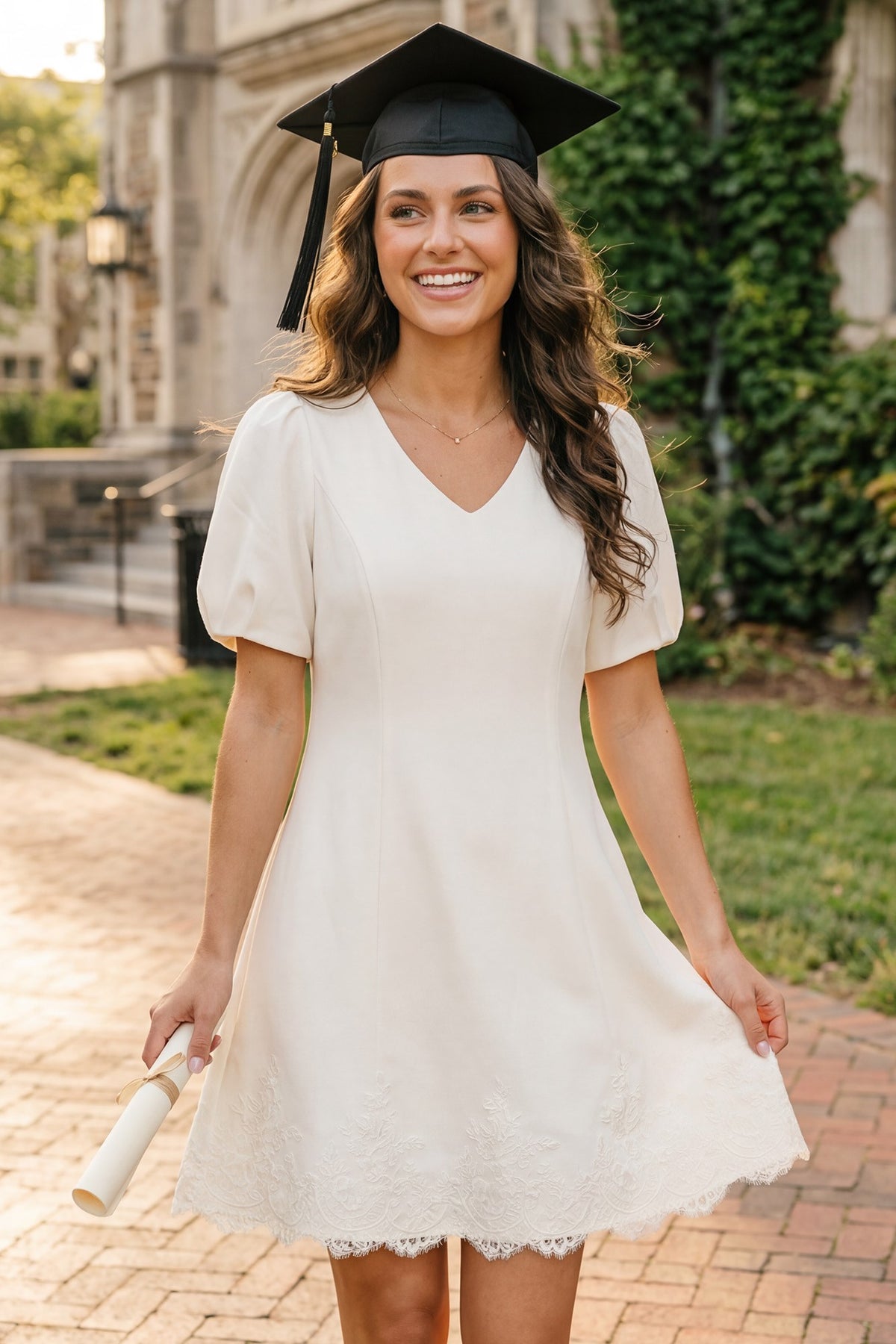 PRE-ORDER: Clutch My Pearls Dress White