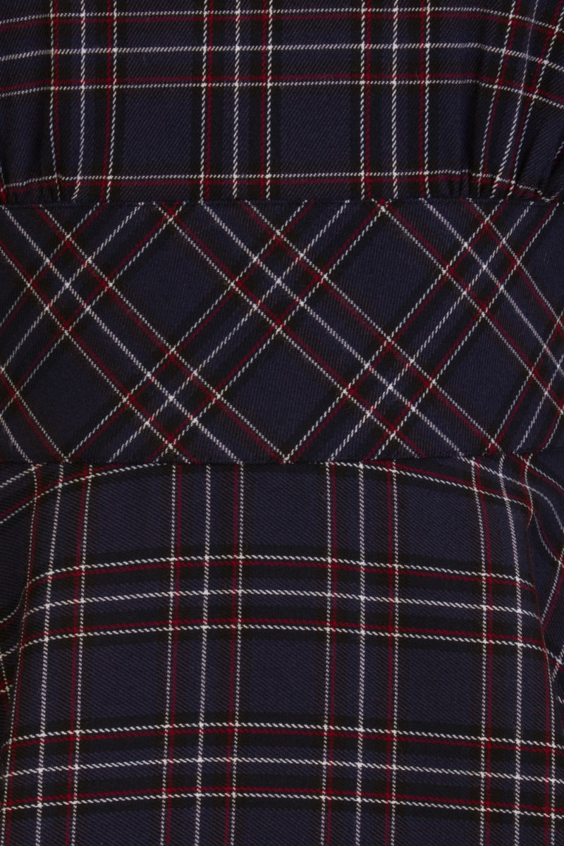 PRE-ORDER: British Accent Dress in Navy Tartan