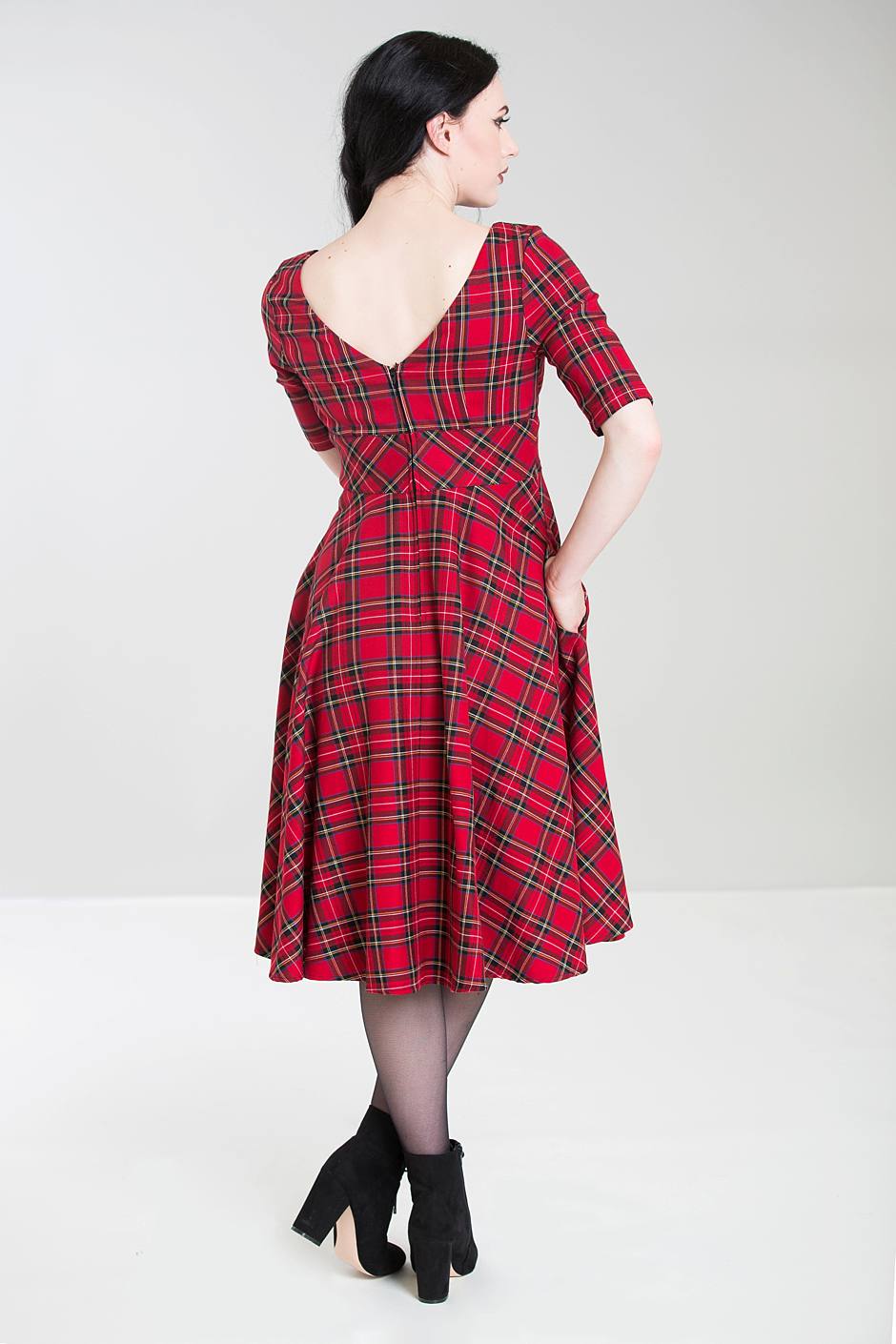 PRE-ORDER: British Accent Dress in Red Tartan