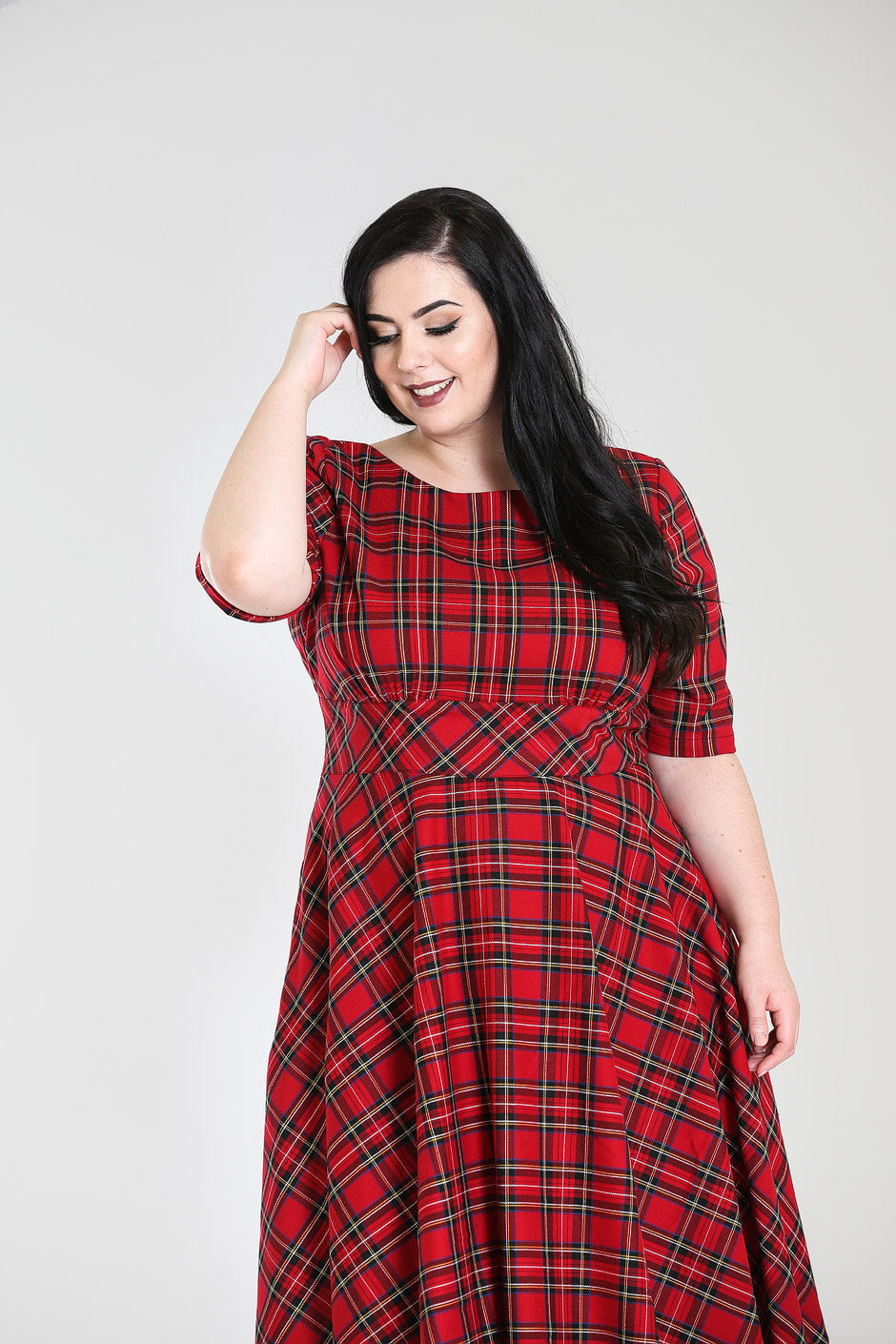 PRE-ORDER: British Accent Dress in Red Tartan
