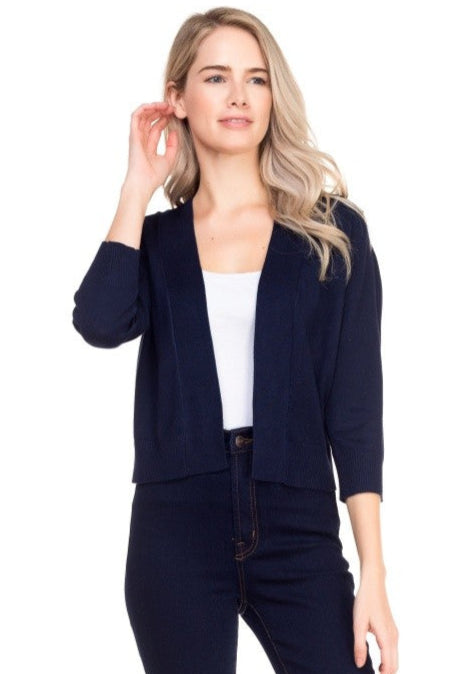 Open Short Cardi in Navy