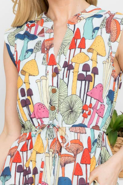 PRE-ORDER: French Cafe Dress in Multi Shrooms