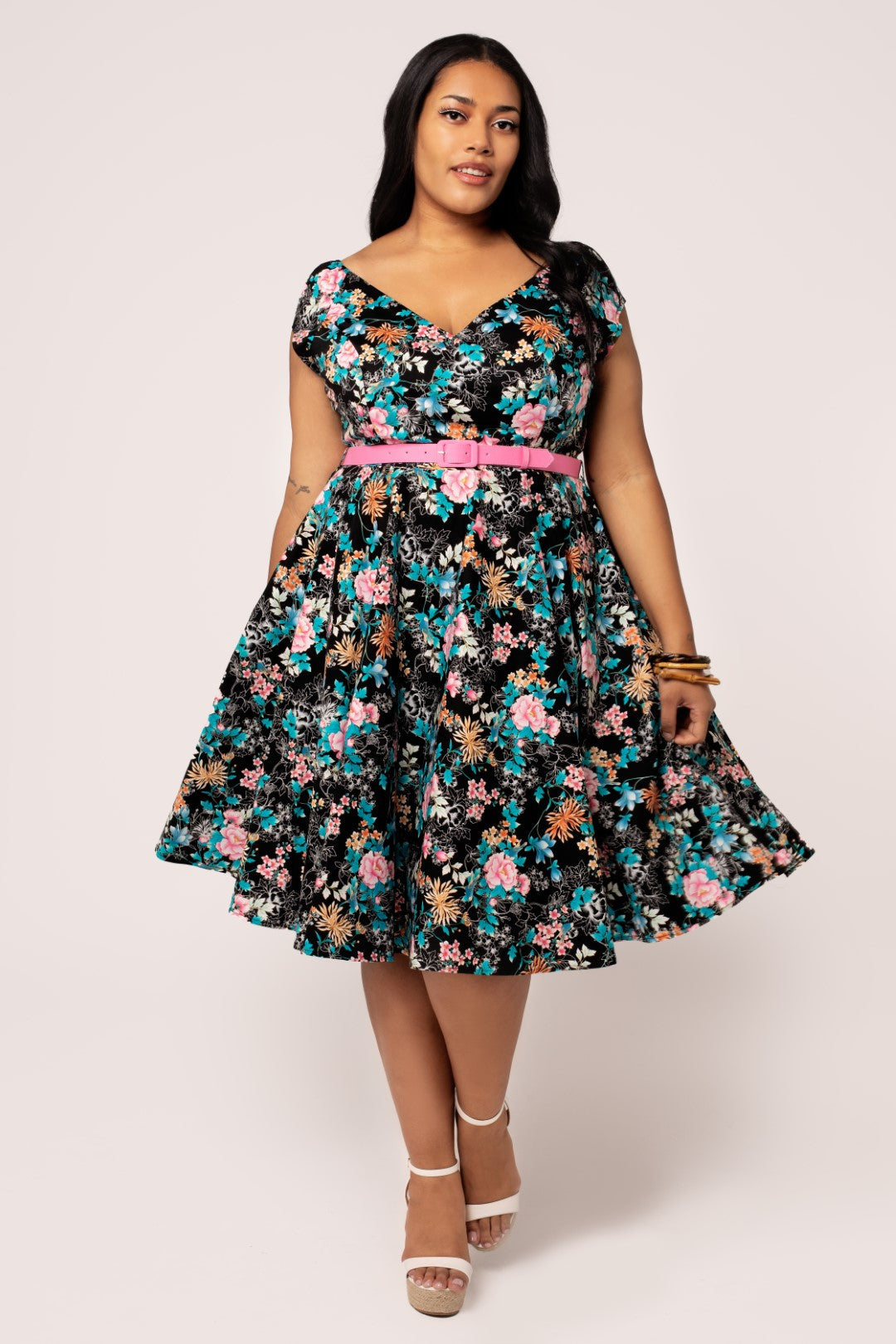 Kensington Floral Dress in Black