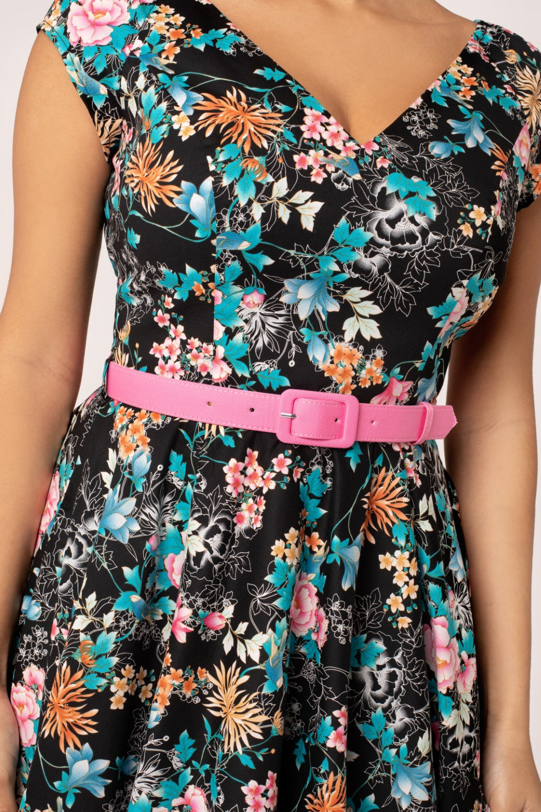 Kensington Floral Dress in Black