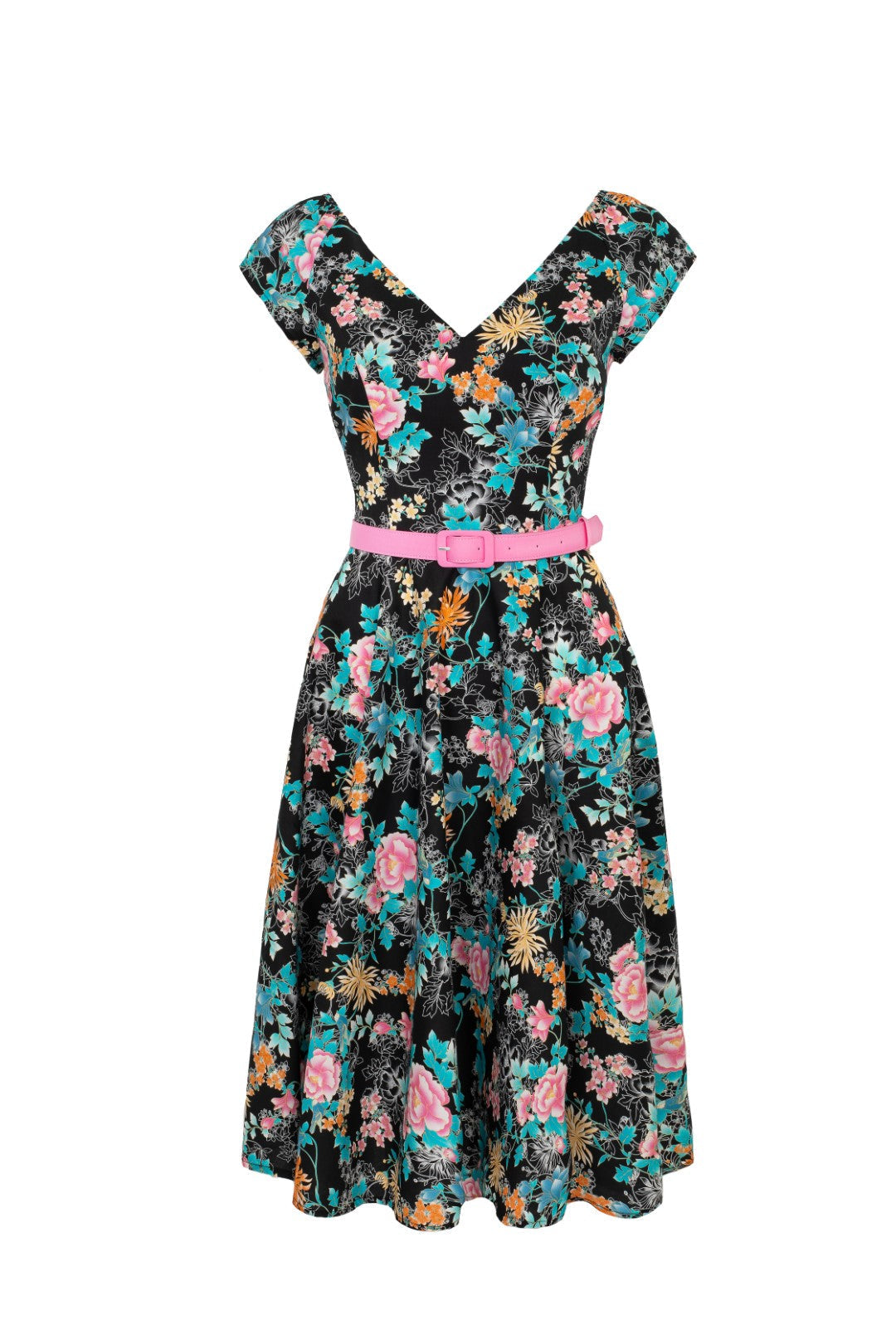 Kensington Floral Dress in Black