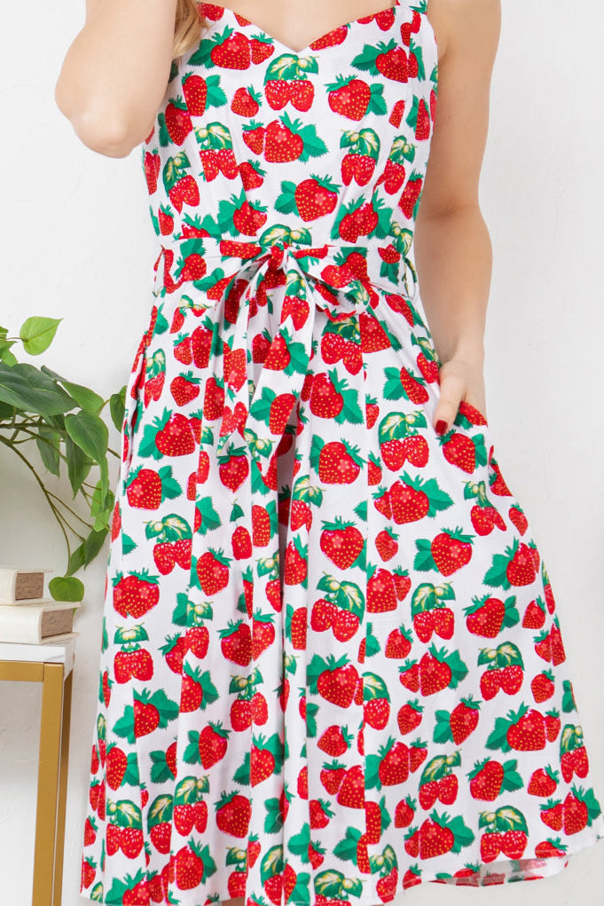 You're A Doll Cotton Dress in Red Berries