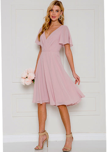 Macy Dress in Mauve Pink