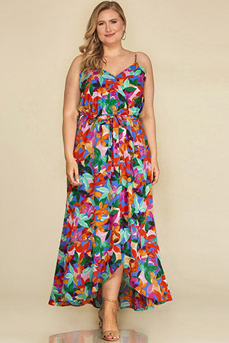 Straw Hat & Mocktail Dress in Blue - Plus