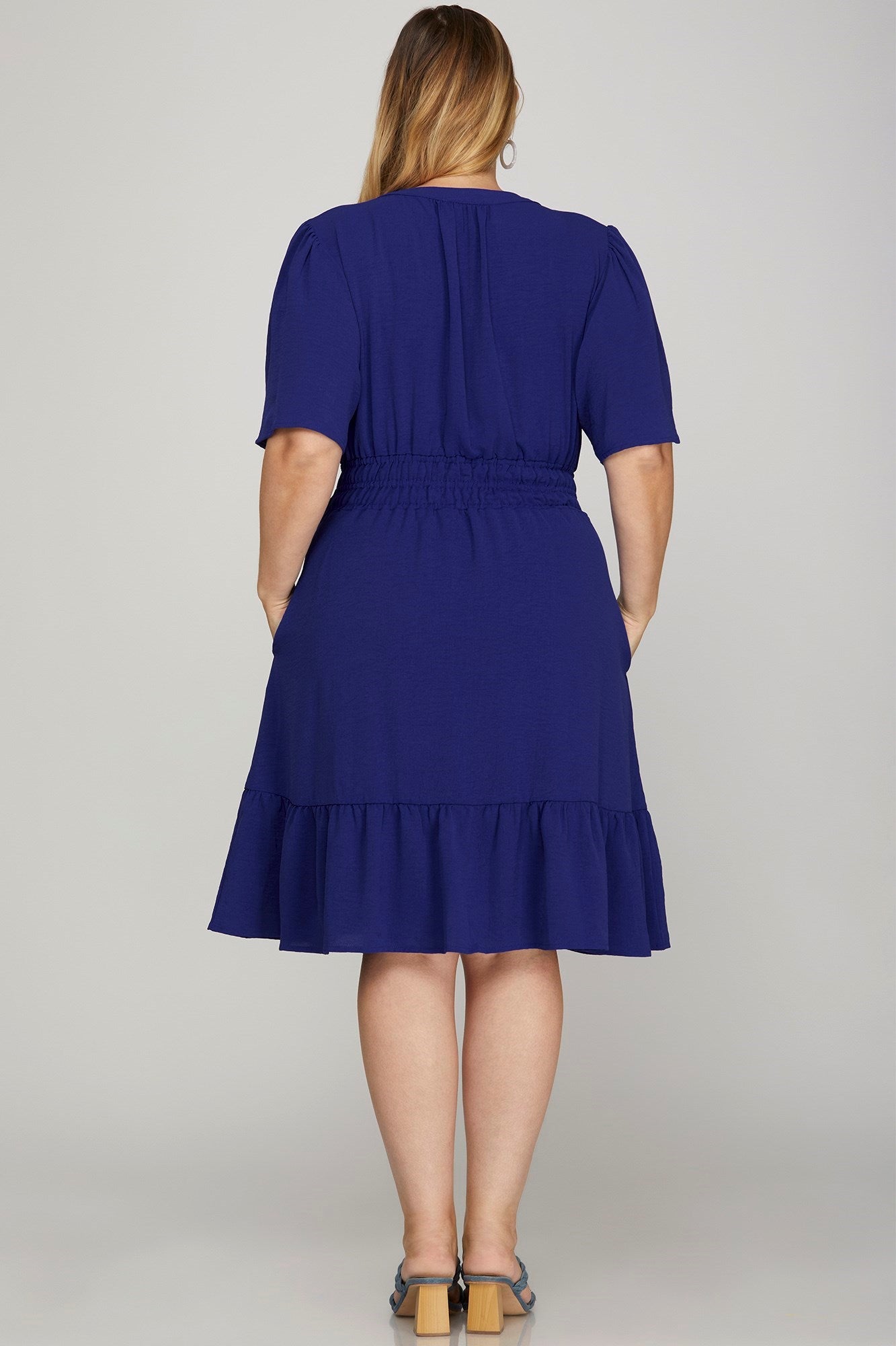 Cruise Line Dress in Royal Blue - Plus