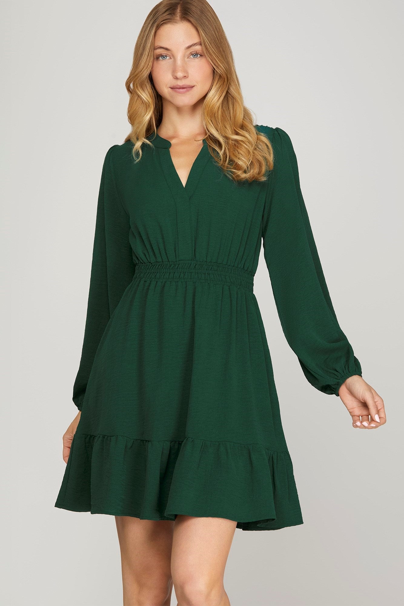 PRE-ORDER: Cruise Line Dress in Green - Long Sleeves