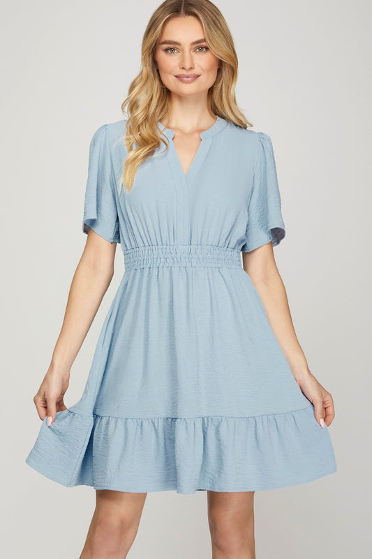Cruise Line Dress in Light Blue