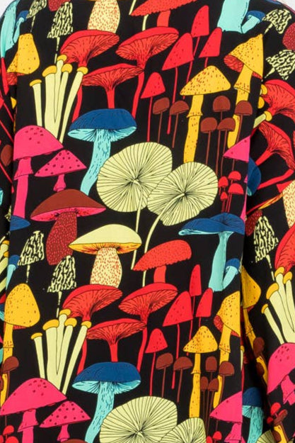Mushrooms Kimono Black Multi