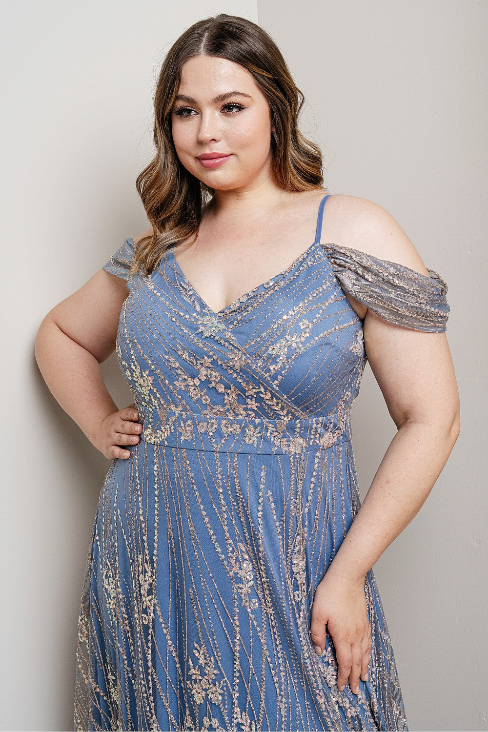 Vanessa Dress in Blue - Plus