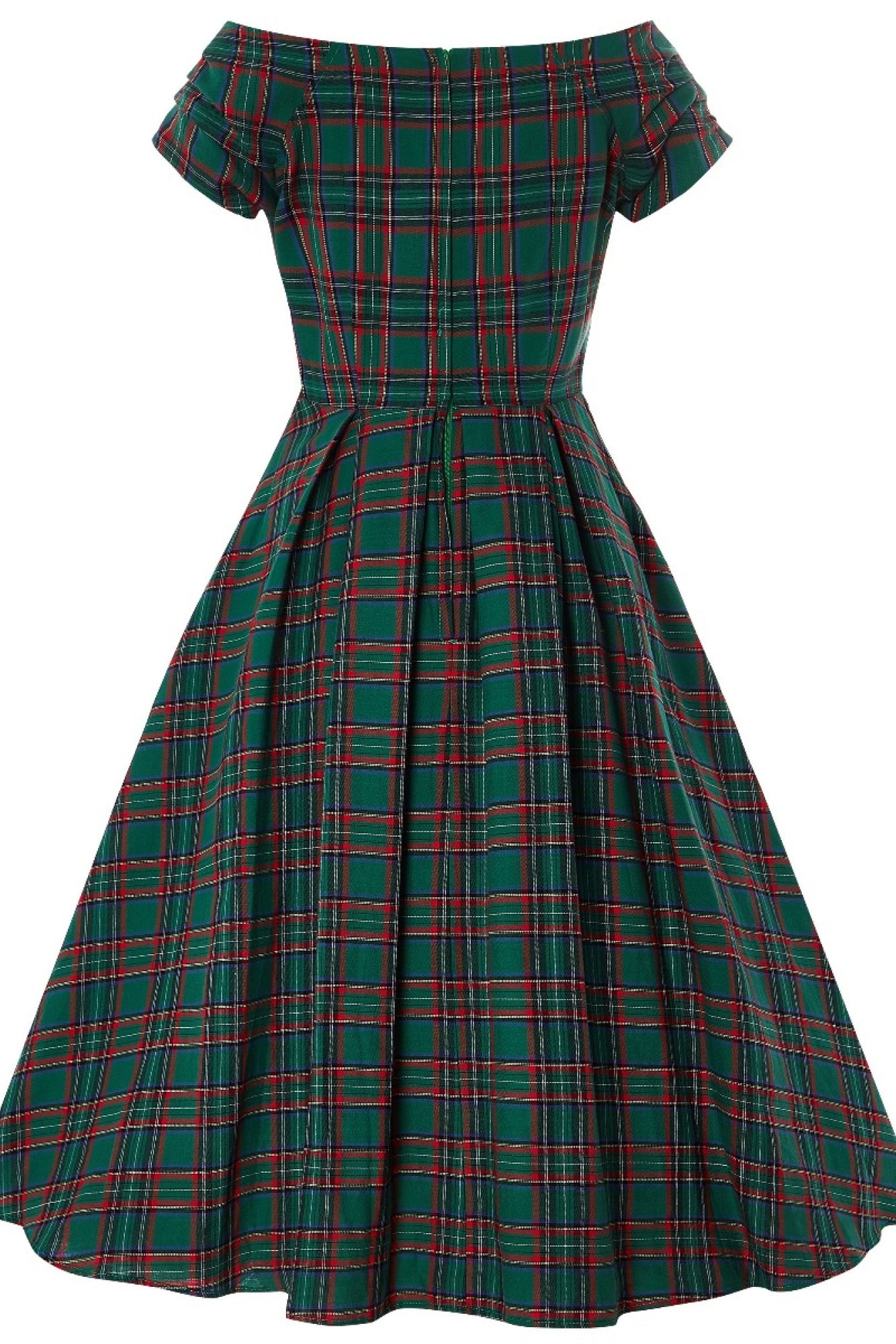 Lily Darling Dress in Green Tartan