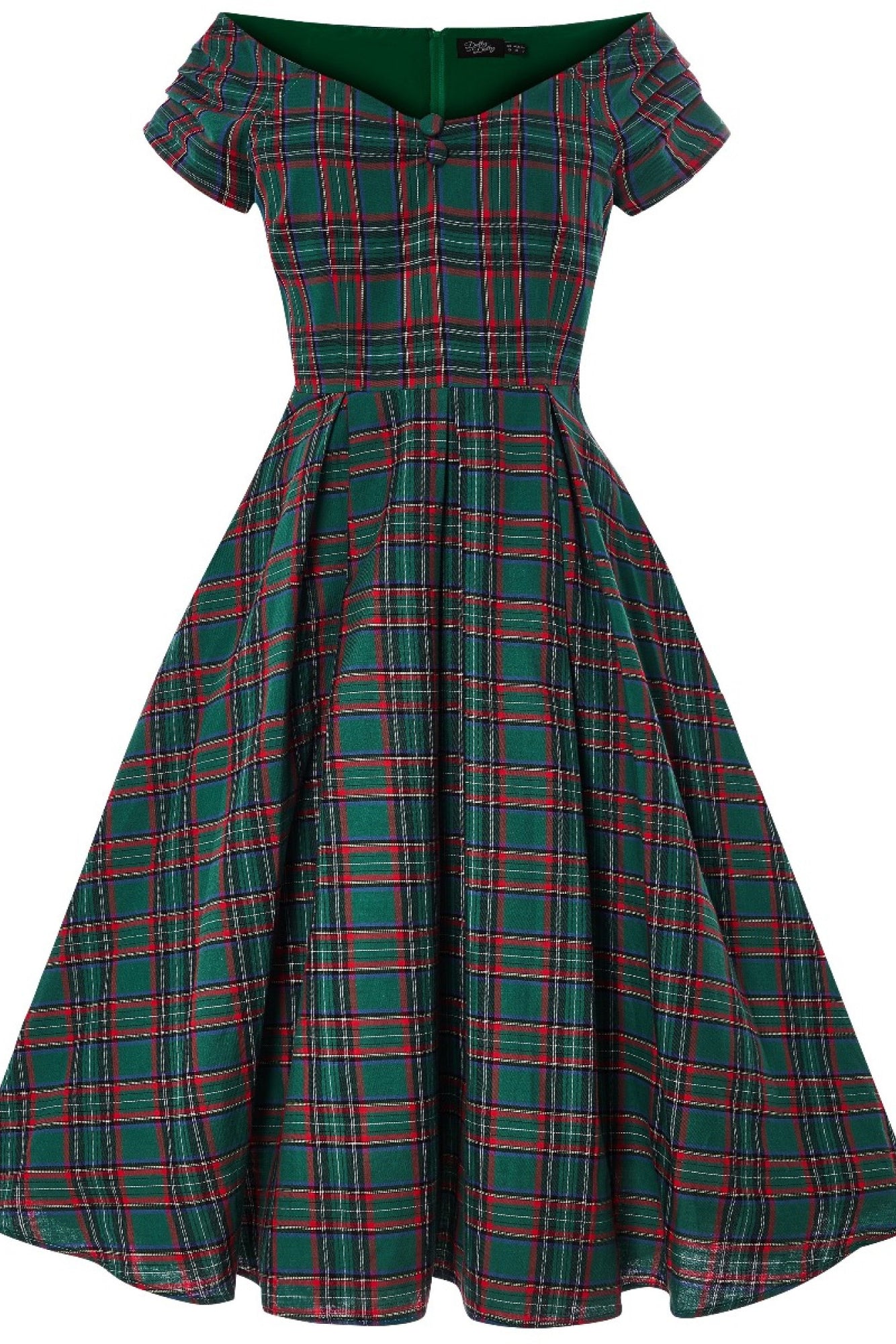Lily Darling Dress in Green Tartan