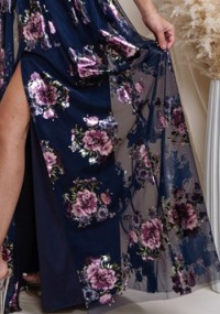 Belinda Dress in Navy Floral - PLUS