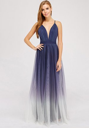 Sasha Tulle Dress in Violet Ombre