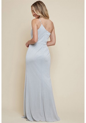 Silvia One Shoulder Dress in Silver